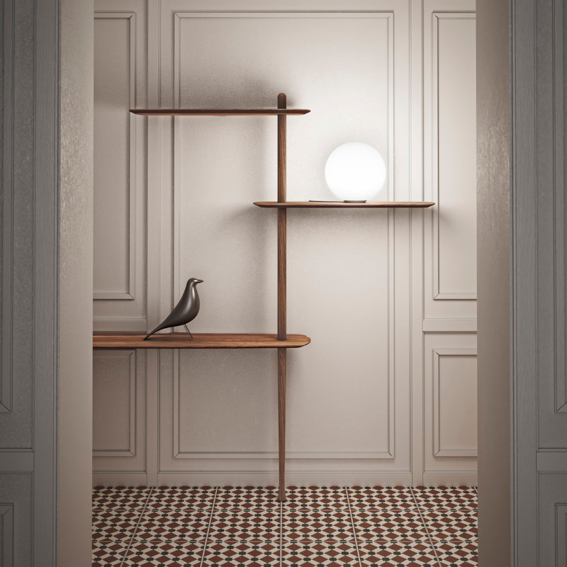 Étagère Unica H 72,44 po x l 70 po x P 11,8 po, Noyer