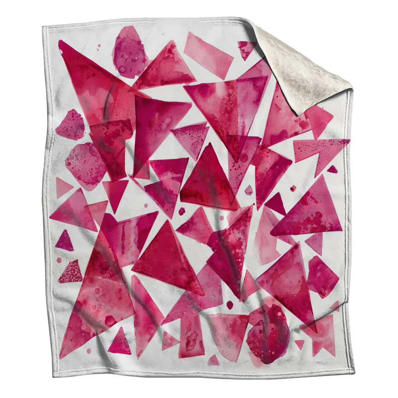 Geometric Pink Triangles Blankets, 50in W x 60in H