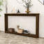 Console étroite en bois avec texture ondulée, table de rangement pour le vestibule, table à dossier pour canapé-2129148925