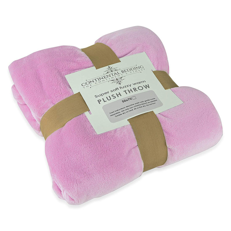  Jeté en polyester de luxe, Rose, L 30 po x L 40 po