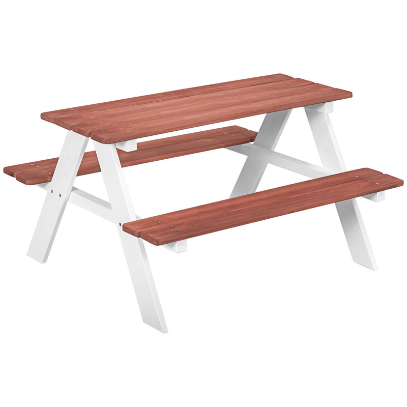 Ensemble de table de pique-nique pour enfants, ensemble de table et banc en bois Outsunny