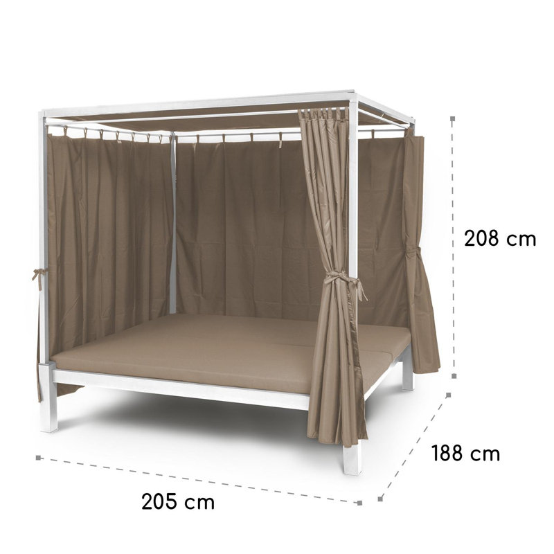 Solid Wood Canopy Bed with Mattress