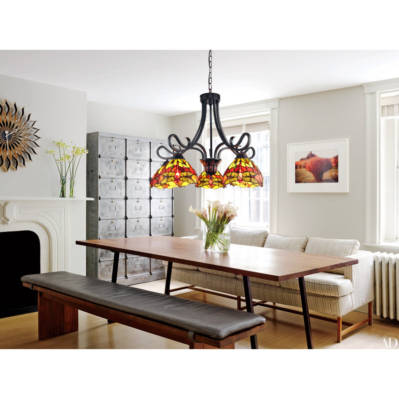 Catellini 5 - Light Glass Chandelier, Yellow/Red