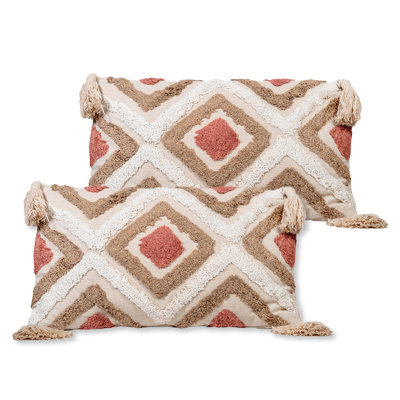 Tassels Cotton Outdoor Throw Pillow