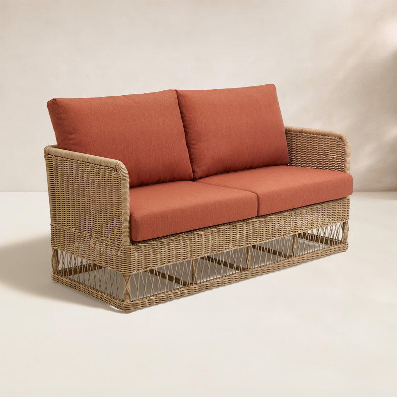 Margot Natural Outdoor Patio Sofa, Play Adobe, Brown
