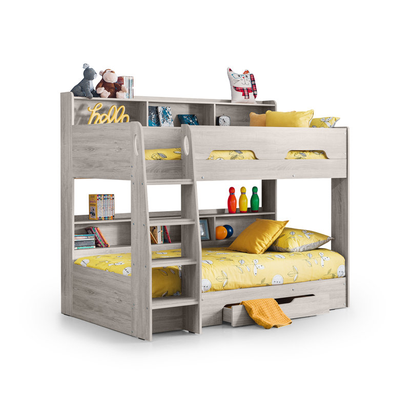 Lilianna Single (3') Standard Bunk Bed and Mattress with Shelves