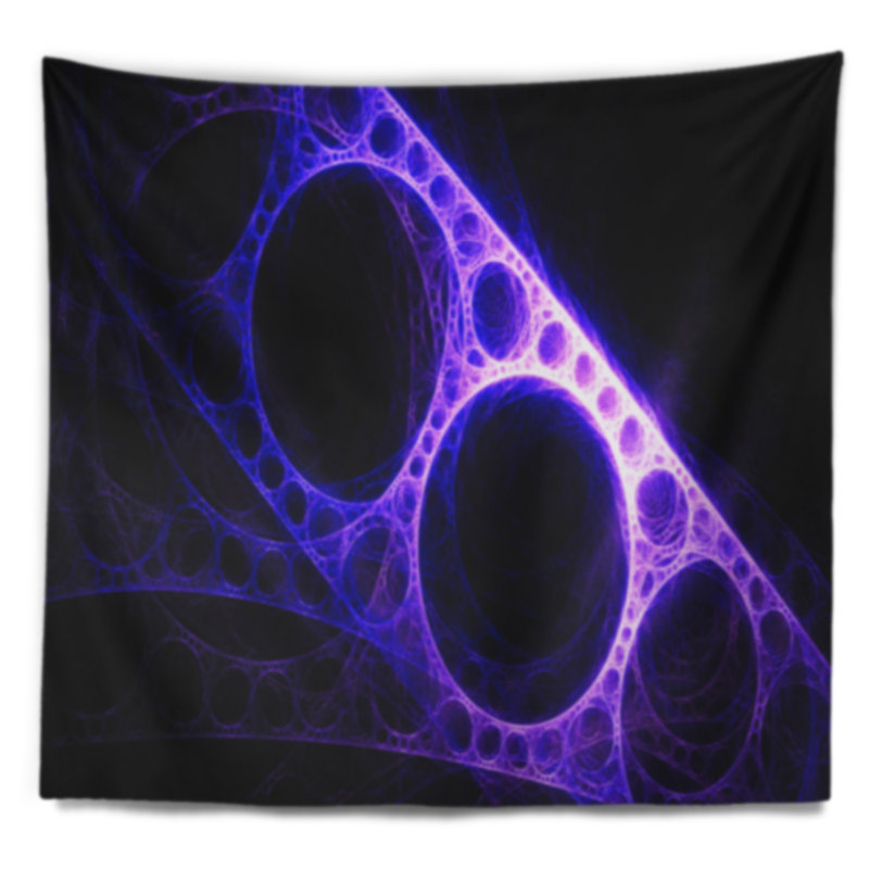 Tapisserie de construction en métal violet Abstract, H 32 po x l 39 po