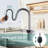 Modern Single Hole Stainless Steel High Arc Pull-Down Kitchen Faucet-119222597