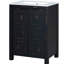 Meuble-lavabo 48 po avec double meuble-lavabo, lavabos en céramique, bois massif +, texture vieillie, petit meuble-lavabo fait à la main, look rétro et tablette de rangement réglable