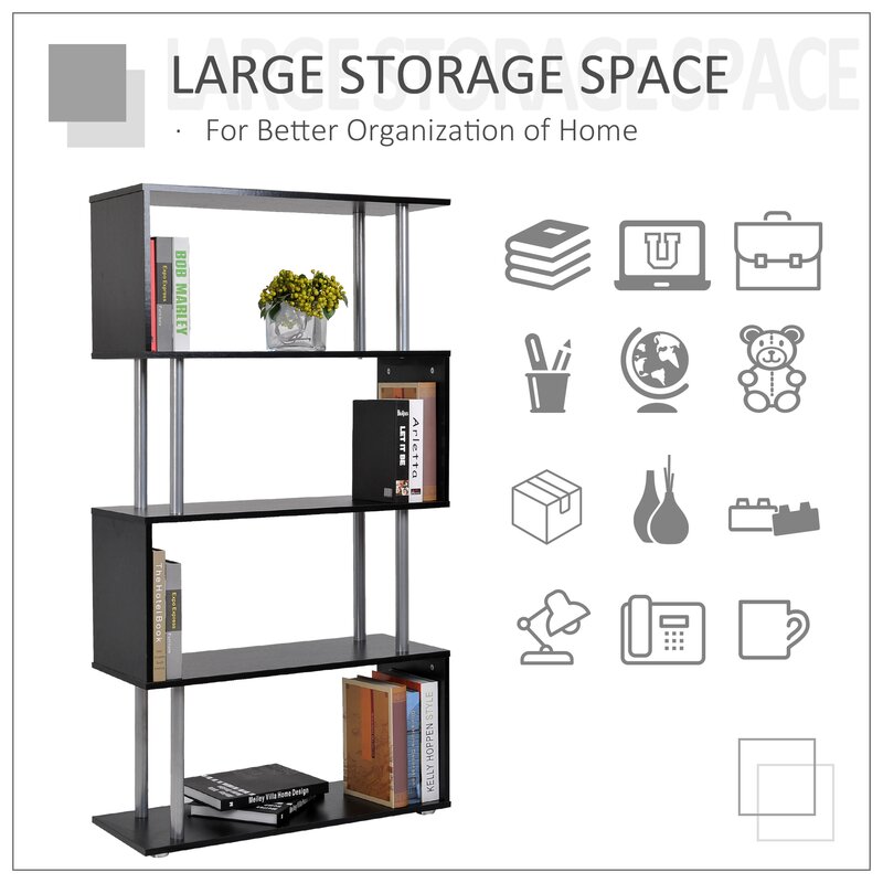 Orren Ellis Mosses Geometric Bookcase & Reviews | Wayfair