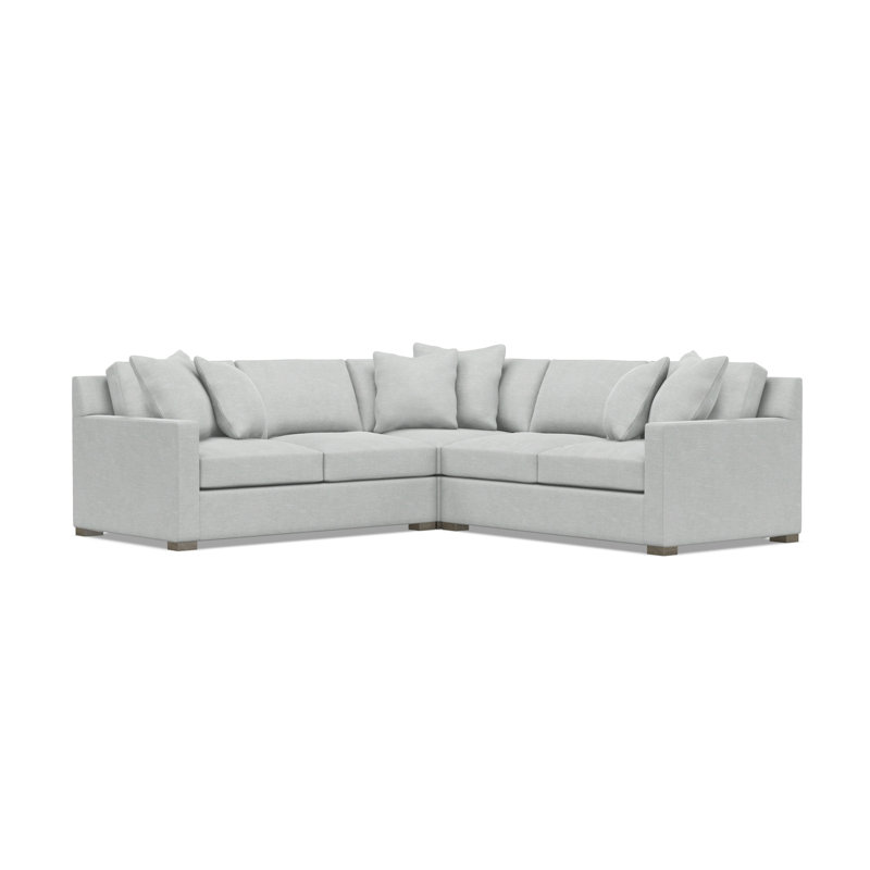 Bernhardt Kelsey 3-Piece Fabric Sectional, Light Gray Polyester