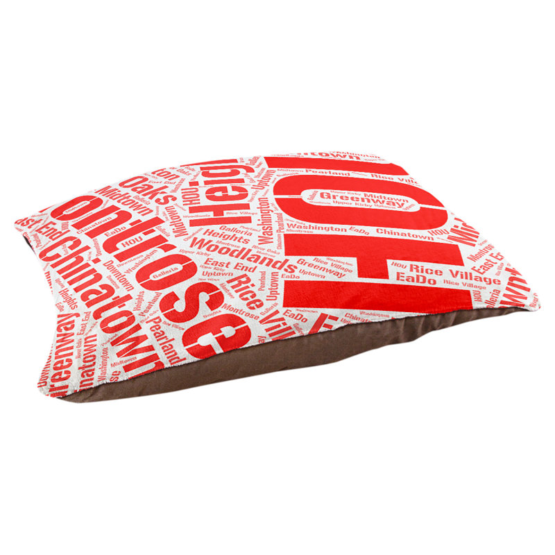 Coussin de chien « districts », Houston, Grand (l 40 po x P 30 po x H 14 po), Rouge