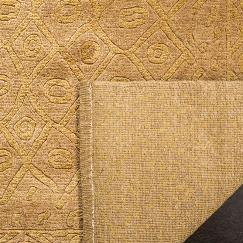 Tibetan Southwestern Area Rug in Gold, Runner 2'6" x 12'