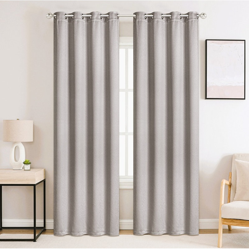 Panneau de rideau simple occultant et isolant avec œillets, Argent, L 54 po x L 95 po