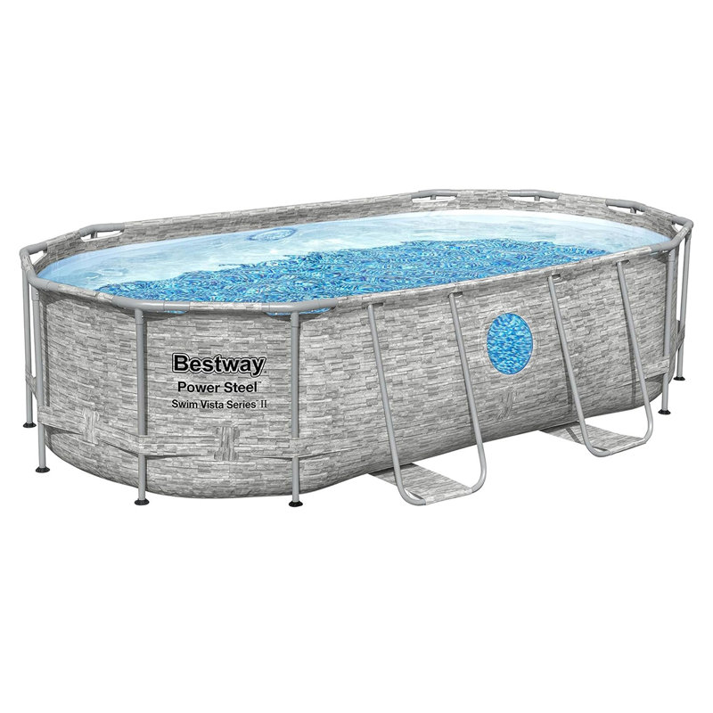 Bestway Power Steel Oval Above Ground Pool Set with Filter and Pump