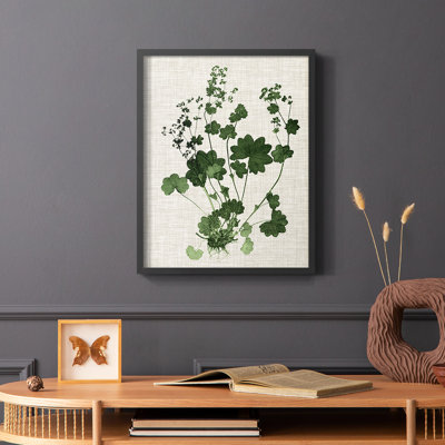 «Forest Foliage on Linen III», reproduction encadrée - bois massif
