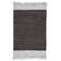 Exley Hand Woven Leather/Cotton Solid Color Rug in Grey/Dark Brown