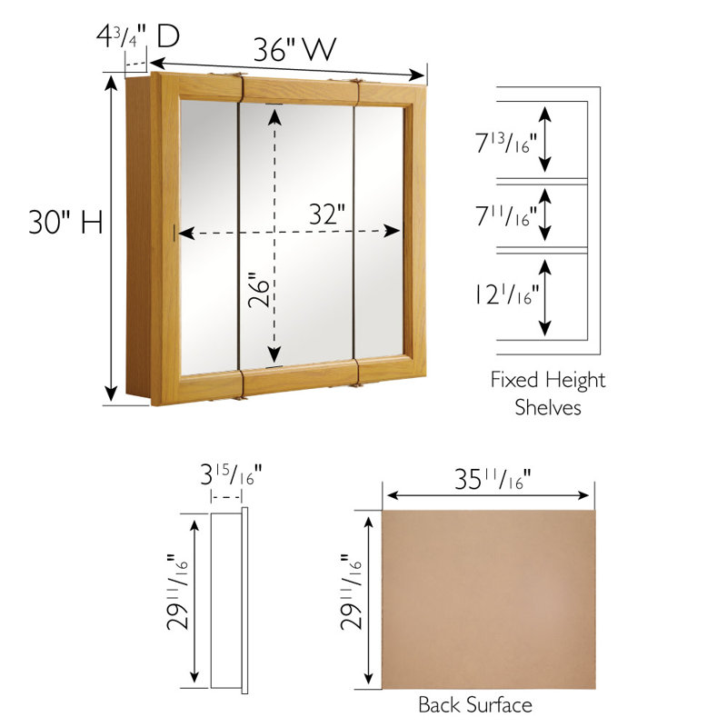 Searle Medicine Cabinet - Mirrored Bathroom Wall Storage