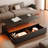 Modern Rectangular Coffee Table With Led Lights, 2 Drawers And Open Storage Shelf-769219624