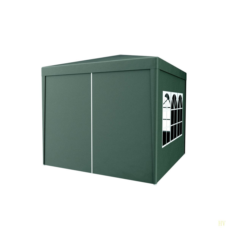 Auvent de mariage 10 pi x 10 pi pour tente de réception d'extérieur robuste + 4 murs amovibles, Vert