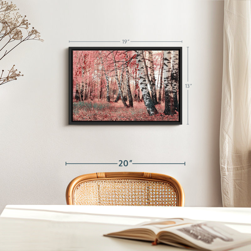 Nature "Reproduction de toile de bouleau rose", H 13 po x l 19 po