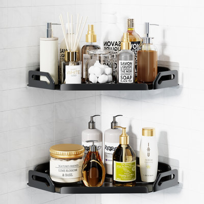 Panier De Douche Coin, Organisateur De Douche, étagères De Douche En Acier Inoxydable Antirouille, Support De Douche Sans Perçage, Grand Poteau De Tension Pour Support De Rangement De Salle De Bain