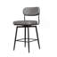 Ensemble de chaises de bar rotatives à 360 ° de 2 pièces avec coussins en cuir et supports en fer, convenant aux cuisines, aux restaurants et aux bureaux
