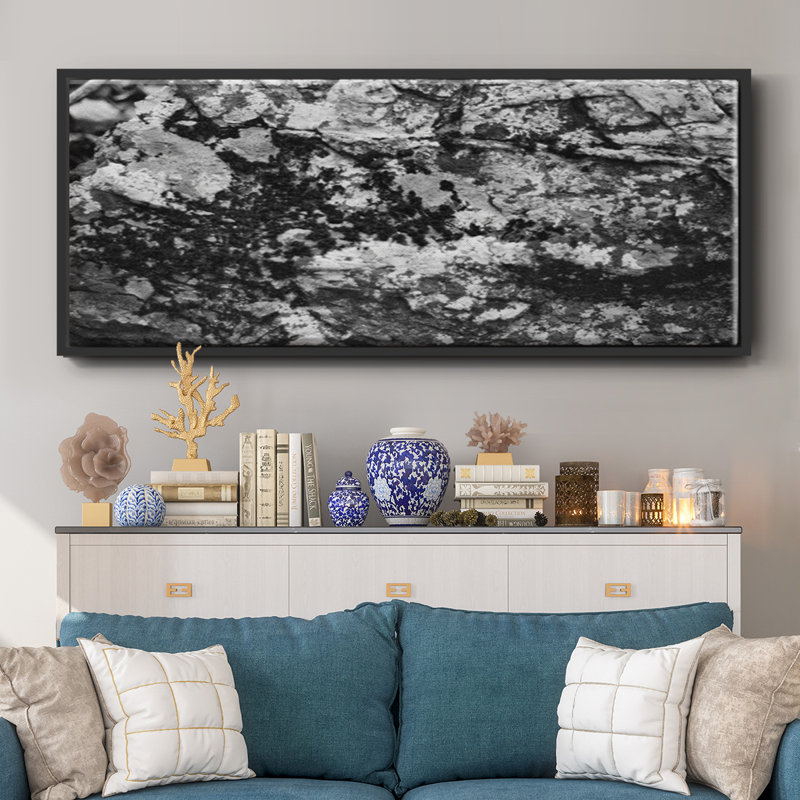 Found Textures XX- Framed Canvas, 20" H x 50" W