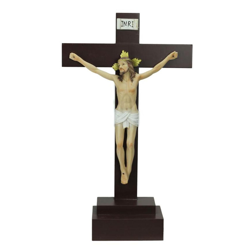 Décoration de table de Noël en forme de crucifix « INRI » à crucifix de Noël 14,5