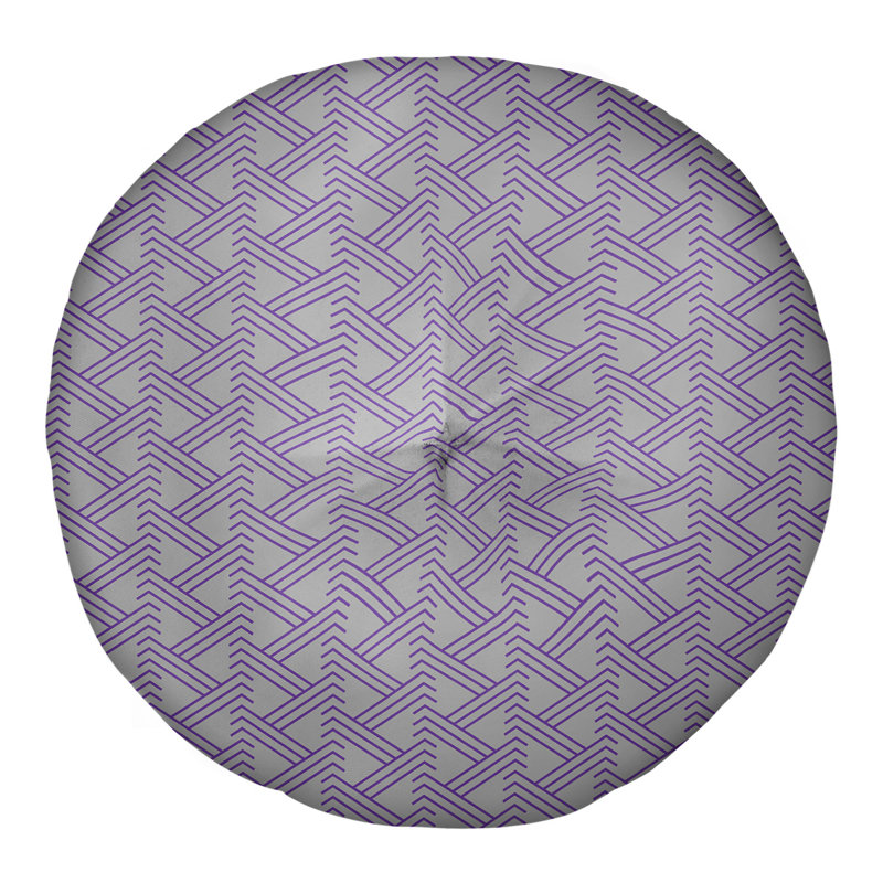 Coussin de sol zig zag classique, 26 po x 26 po, Gris / Mauve