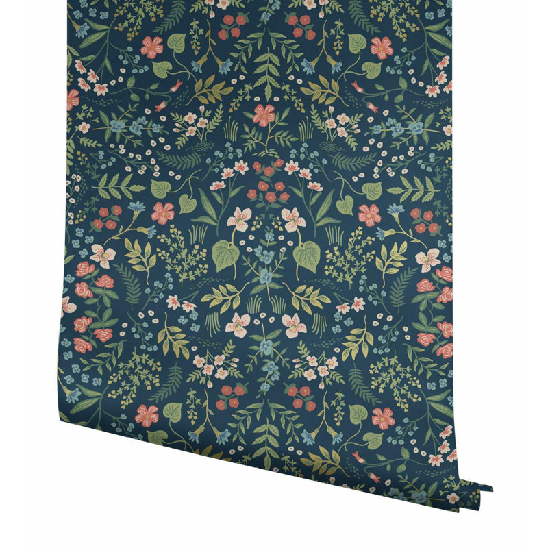 Wildwood 27' L x 27" W Wallpaper, Navy