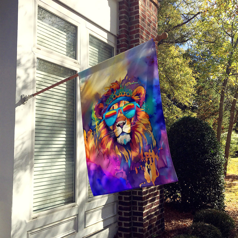 Drapeau de maison de lion hippie