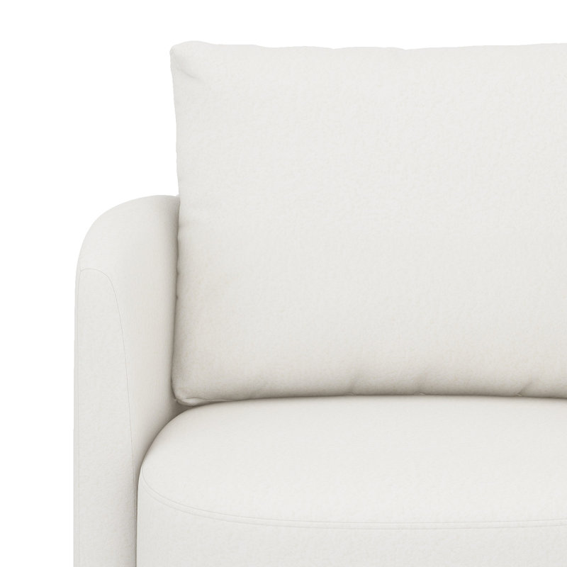 Fauteuil demi-tonneau pivotant à 360 °, fauteuil en chenille l 29,9 po, canapé pivotant simple avec design incurvé, Beige