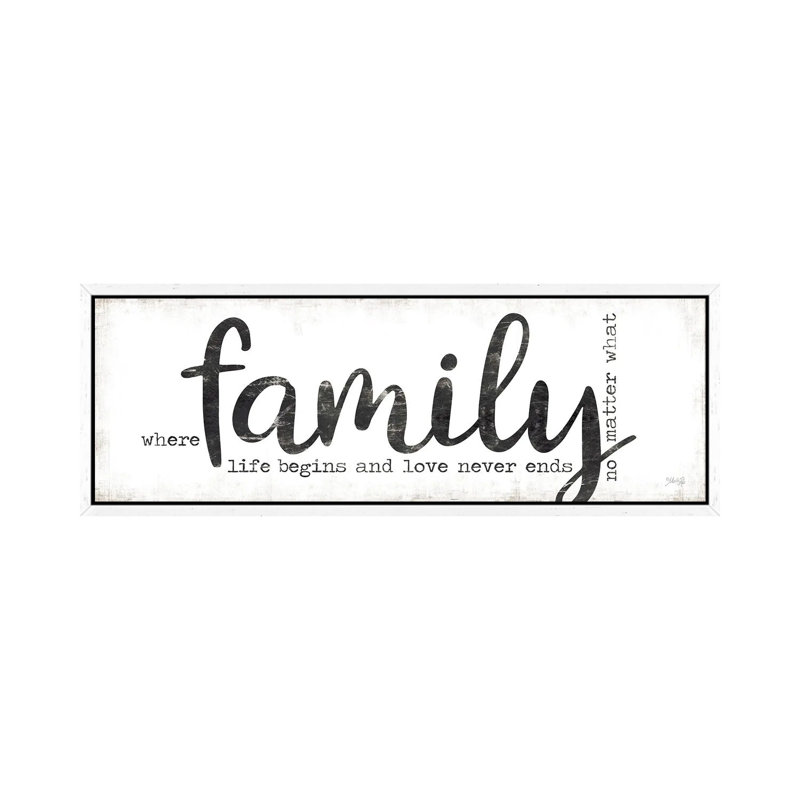 Family Where Life Begins by Marla Rae - Panoramic Print on Canvas, 30.48 cm H x 91.44 cm W, White Floater Frame