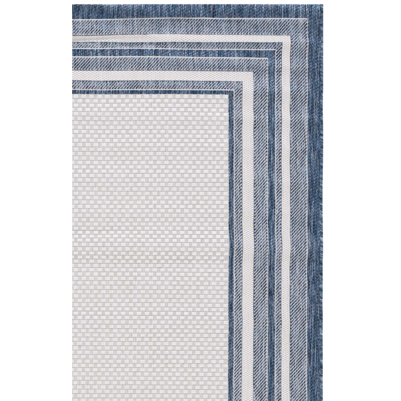 Tapis tissé à la machine Chapa, Rectangulaire 8 pi x 10 pi, Ivory/Navy