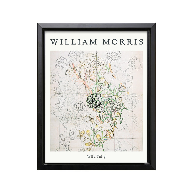William Morris - tulipe sauvage No2, Black Framed, Poster, 16"H x 20"W