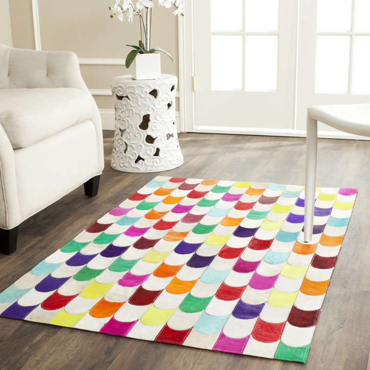 Tapis mauve / beige / bleu Racette