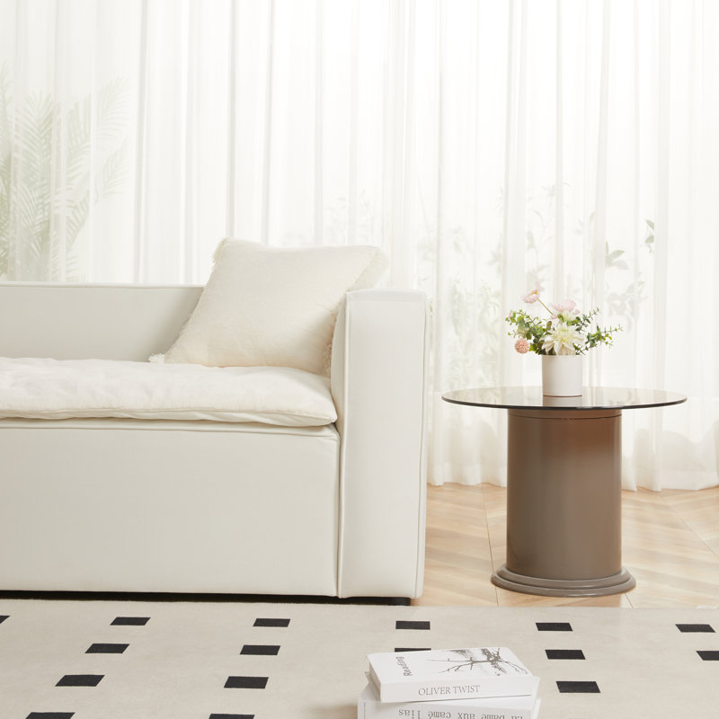 Housse de canapé réversible en fausse fourrure et en velours Latitude Run®, H 2,5 po x l 68 po x P 30 po, Blanc