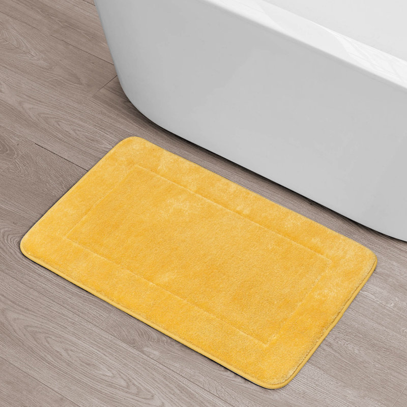 Non-Slip Bath Rug - Basics by Wayfair™, Linen, 20" W x 32" L