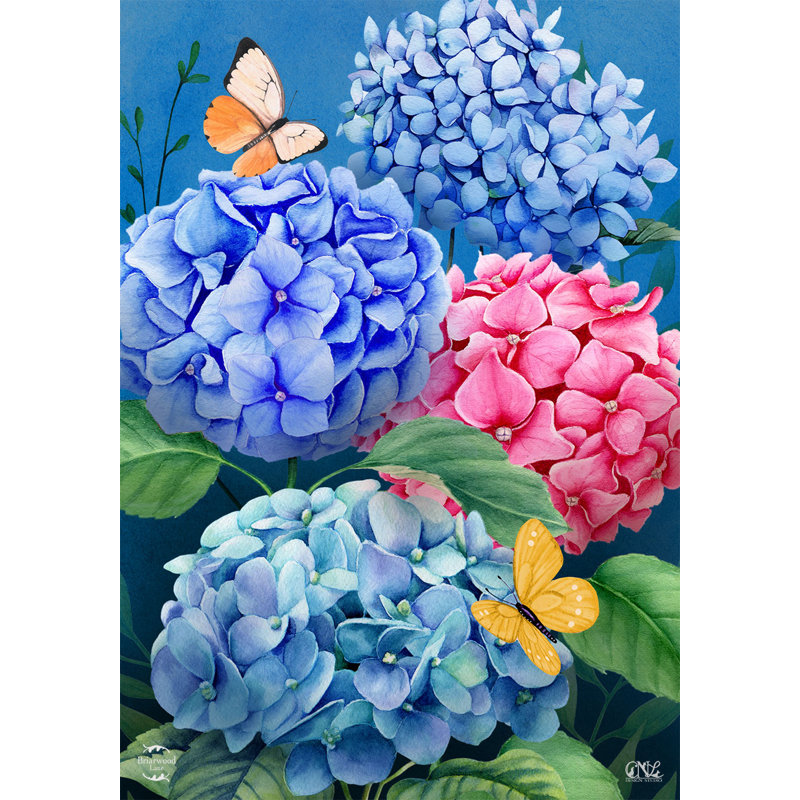 Colorful Hydrangeas Garden Flag