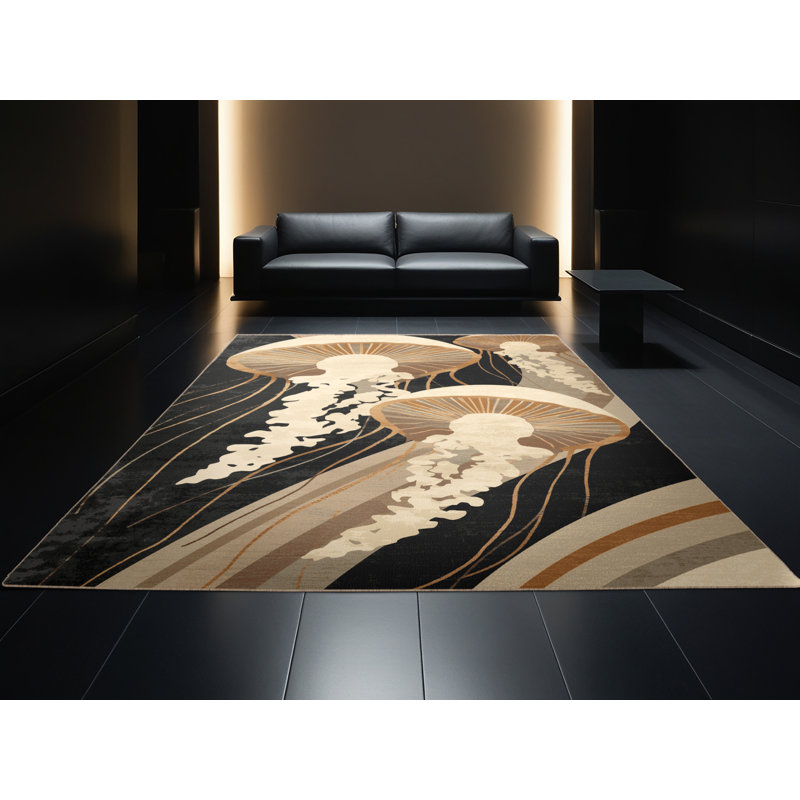 Tapis arc-en-ciel doux moelleux moelleux Art Deco, 3 x 5