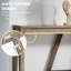 Console grise, table de salon rustique avec tablette à lattes, pour une magnifique entrée en gris, maison de fond confortable