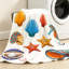 Jeté en flanelle bleue ultra douce-132315941