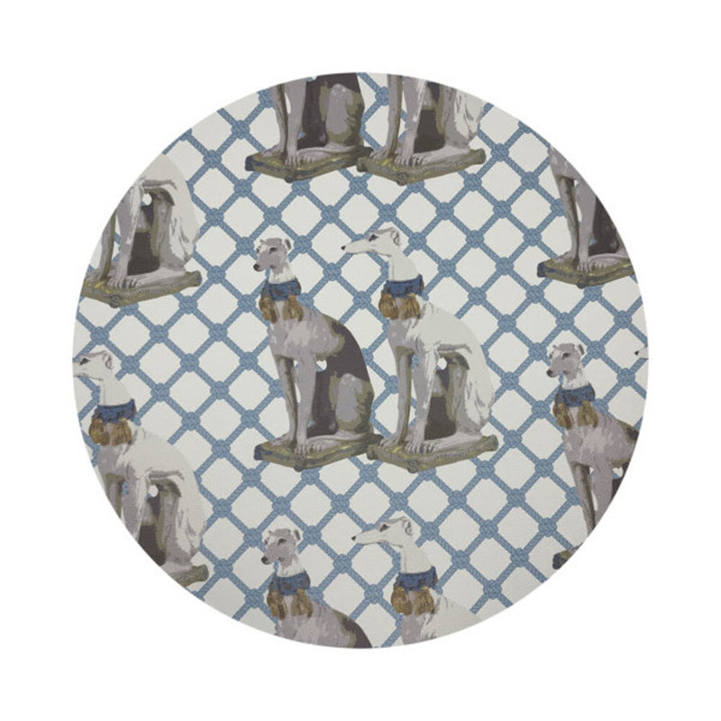 Regal Greyhound Vegan Leather Round Placemats, Wyeth