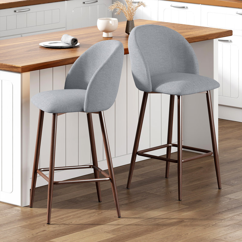 Carvis 26.7'' Counter Stool (Set of 2), Gray