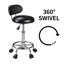 Tabouret pivotant rond en cuir noir Pu-1889103777