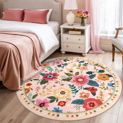 Tapis bohémien floral 8 pi