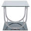 Ensemble de table basse chromée 2 pièces avec dessus en verre
