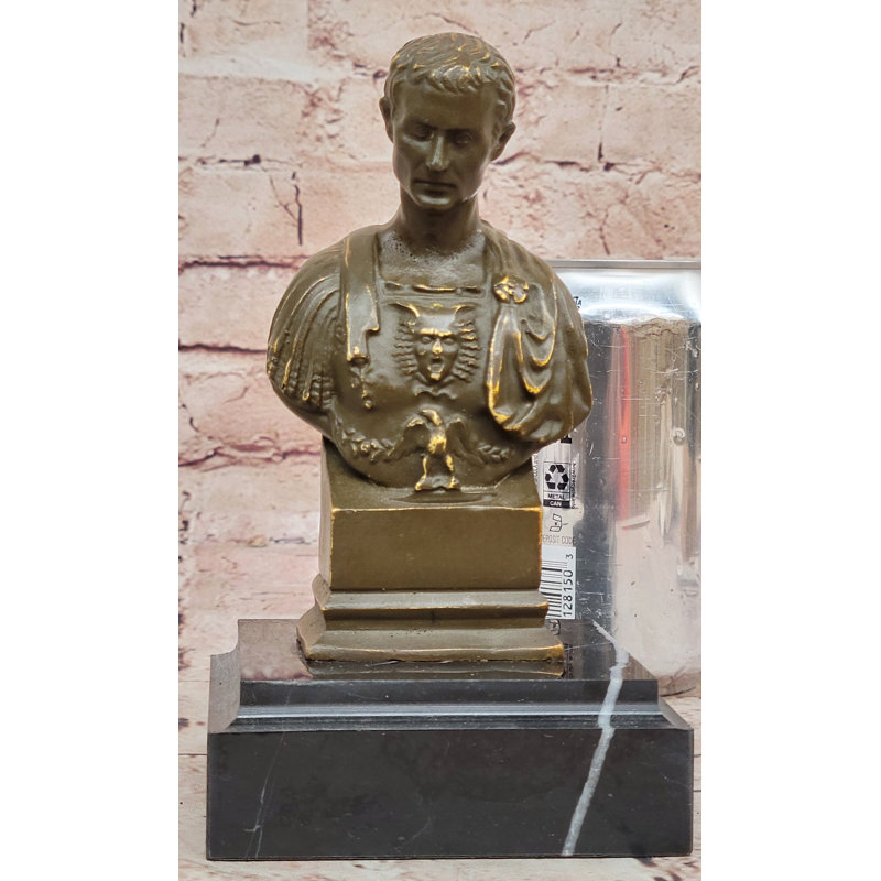 Sculpture en bronze buste de Julius Caesar