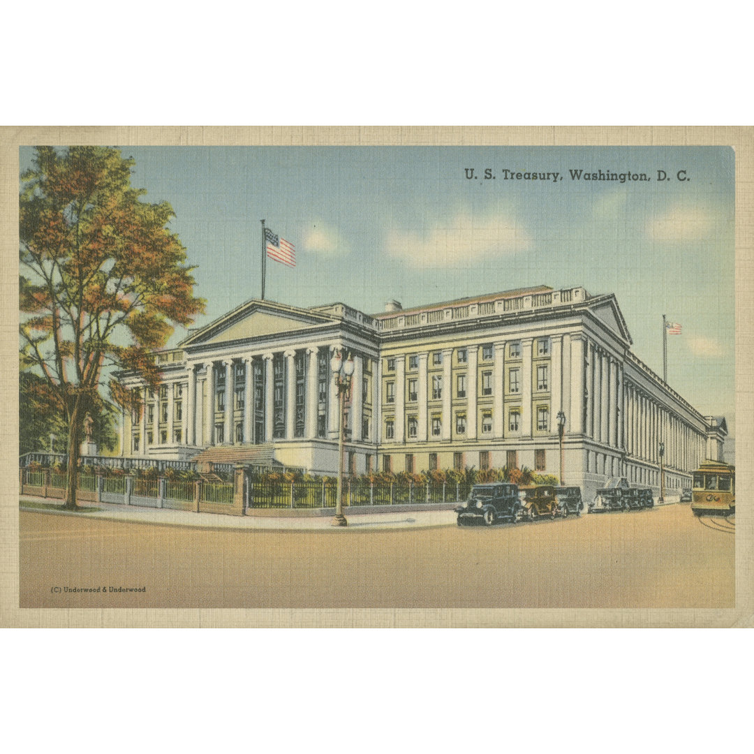 Treasury Building Washington D.C. - Wrapped Canvas Print